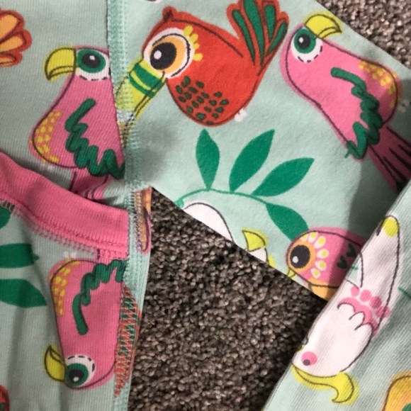 Hanna Andersson HannaJams Girl Print Lj Long John in Tropical Birds Mint Size 8 - Picture 6 of 16